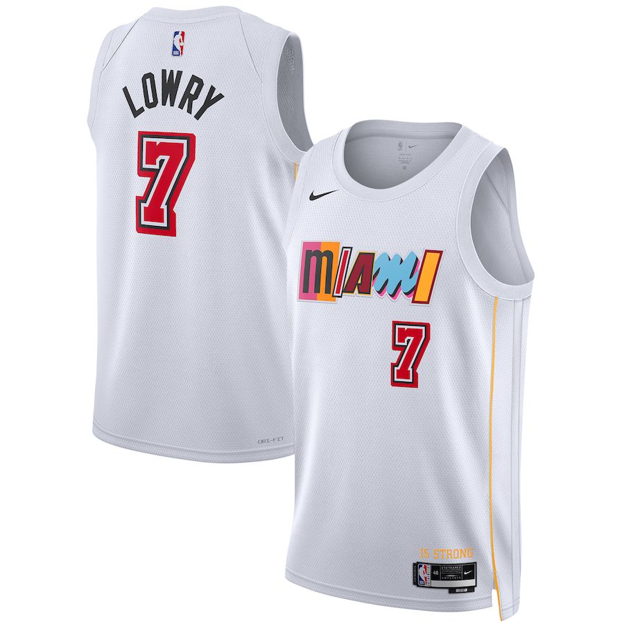 Men Miami Heat #7 Kyle Lowry Nike White City Edition 2022-23 Swingman NBA Jersey